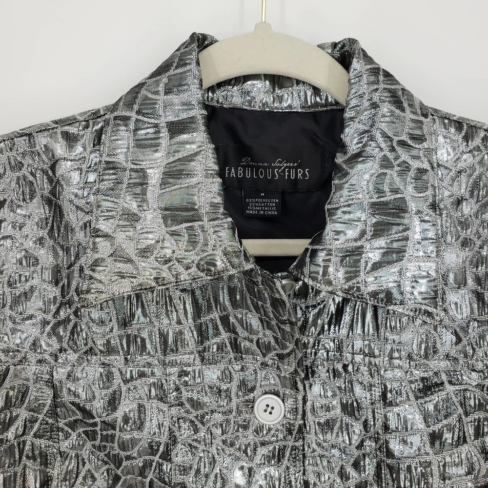 Fabulous Furs Silver Croc-Embossed Jacket - Picture 5 of 8